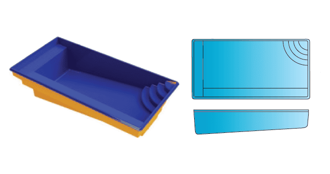 Atlantic rectangle fiberglass pool from Composite Pools Canada