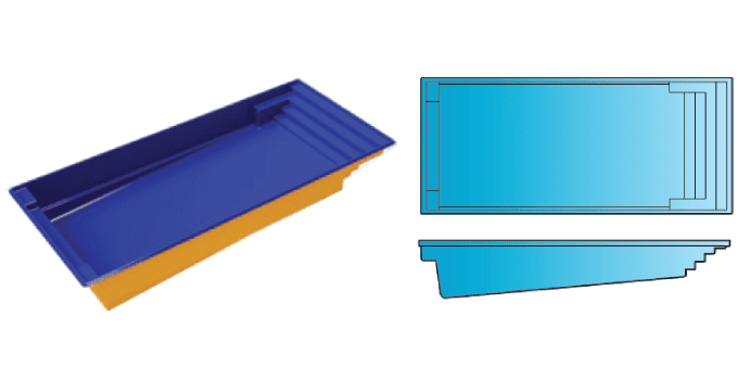 Diligence rectangle fiberglass pool from Composite Pools Canada