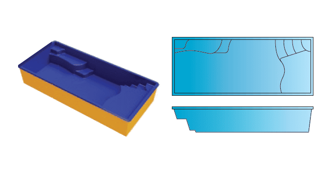 Royal rectangle fiberglass pool from Composite Pools Canada