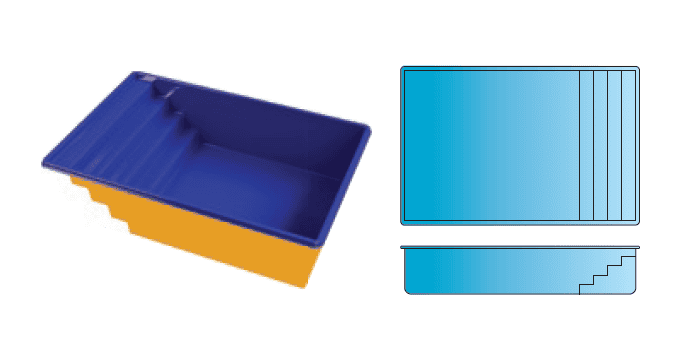 Simplicity rectangle fiberglass pool from Composite Pools Canada