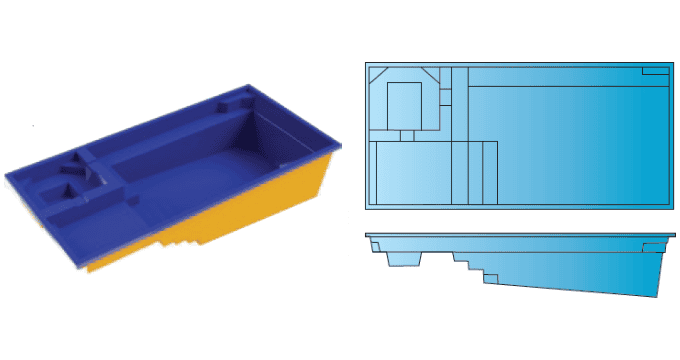 Trenton rectangle fiberglass pool from Composite Pools Canada