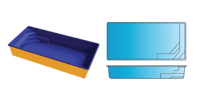 Triumph rectangle fiberglass pool from Composite Pools Canada