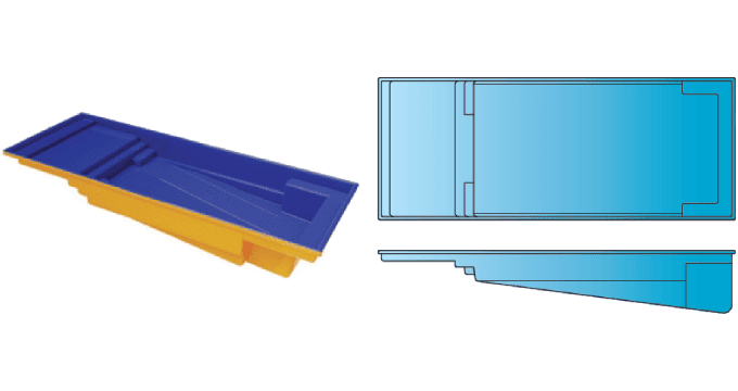 Cherubim rectangle fiberglass pool from Composite Pools Canada