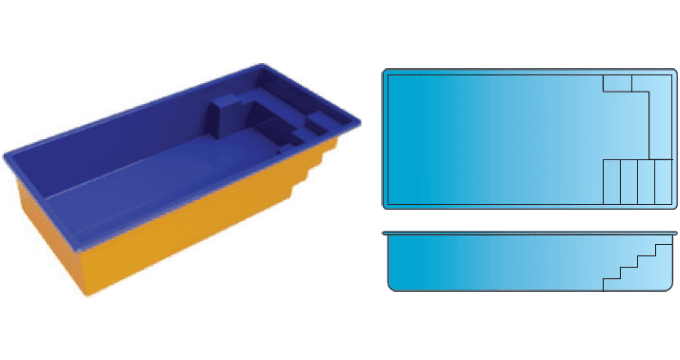 Fortress rectangle fiberglass pool from Composite Pools Canada