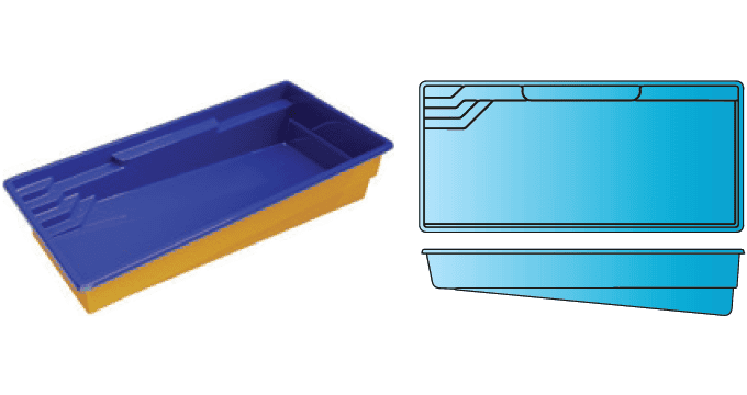 Joy rectangle fiberglass pool from Composite Pools Canada