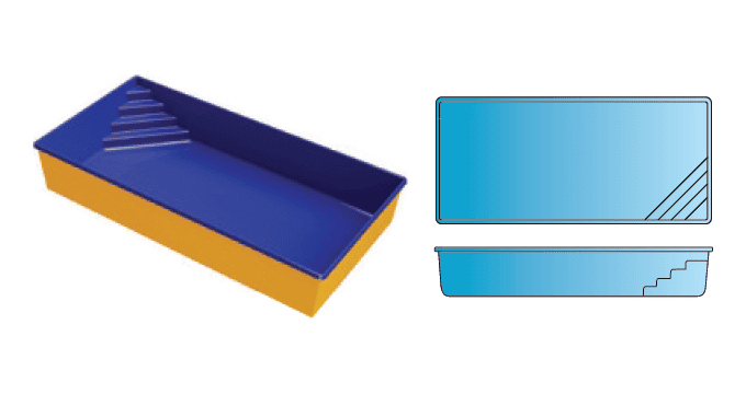 Liberty rectangle fiberglass pool from Composite Pools Canada