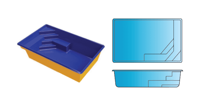 Sanctuary rectangle fiberglass pool from Composite Pools Canada