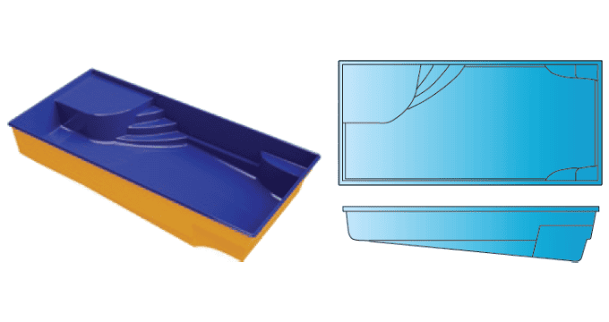 Valiant rectangle fiberglass pool from Composite Pools Canada