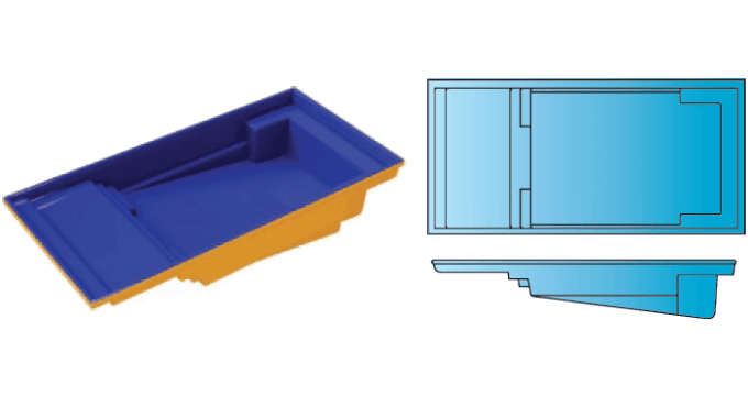 Victoria 30 rectangle fiberglass pool from Composite Pools Canada