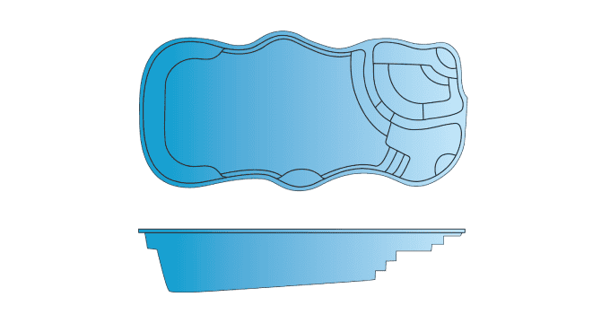 Cape Coral freeform fiberglass pool from Composite Pools Canada