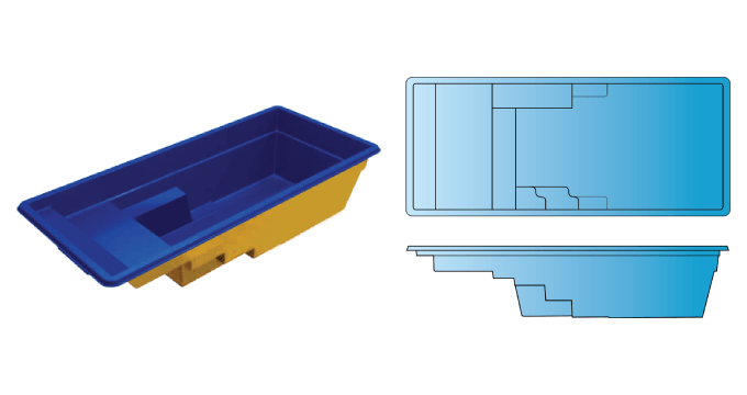 Edison rectangle fiberglass pool from Composite Pools Canada