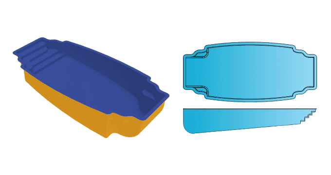 Felicity freeform fiberglass pool from Composite Pools Canada