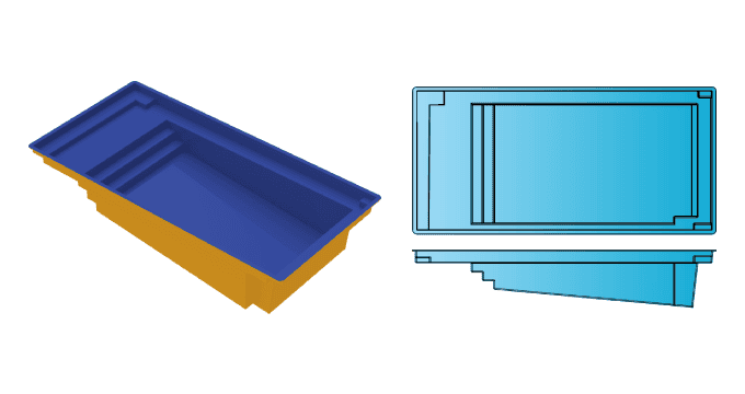 Diligence rectangle fiberglass pool from Composite Pools Canada