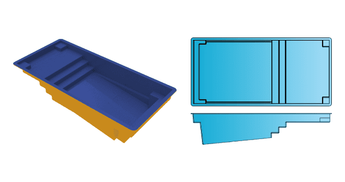 Ontario rectangle fiberglass pool from Composite Pools Canada