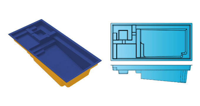 Valiant rectangle fiberglass pool from Composite Pools Canada