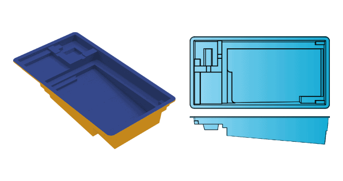 Diligence rectangle fiberglass pool from Composite Pools Canada