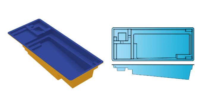 Diligence rectangle fiberglass pool from Composite Pools Canada
