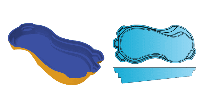 Jasper freeform fiberglass pool from Composite Pools Canada