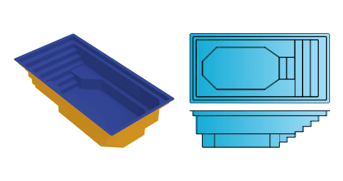 Edison rectangle fiberglass pool from Composite Pools Canada