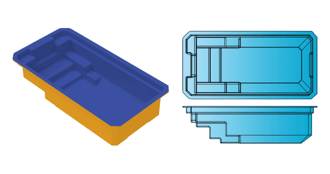 Edison rectangle fiberglass pool from Composite Pools Canada