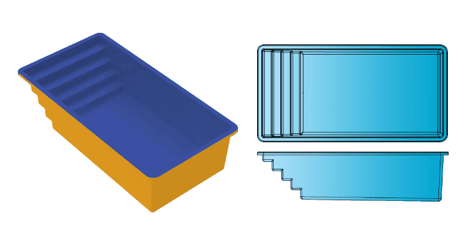 Fortress rectangle fiberglass pool from Composite Pools Canada