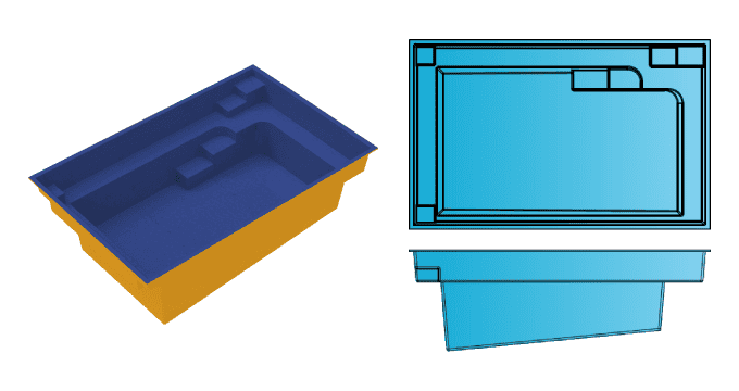 Edison rectangle fiberglass pool from Composite Pools Canada